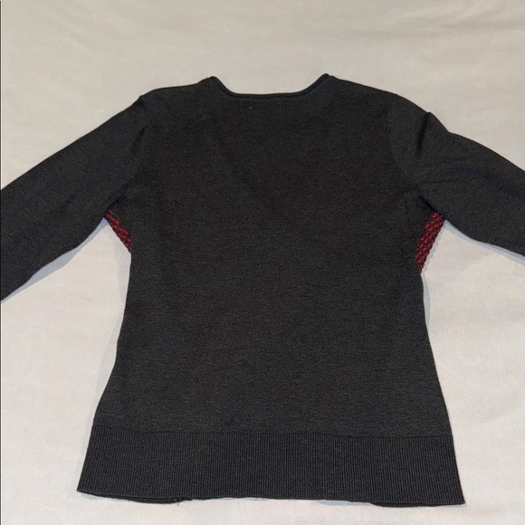 Reitmans Sweater Red Black V-Neck cross cross bodice women’s size M - Picture 2 of 7